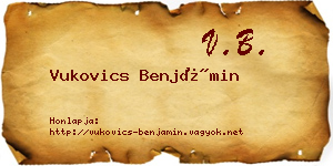 Vukovics Benjámin névjegykártya