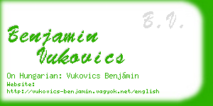 benjamin vukovics business card