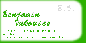 benjamin vukovics business card